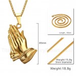 Men's Titanium Pendant 46 mm Prayer Buddha's Hand Tag PN-675