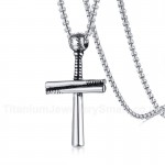 Men's Titanium Pendant Baseball Bat Cross Sport PN-1096S