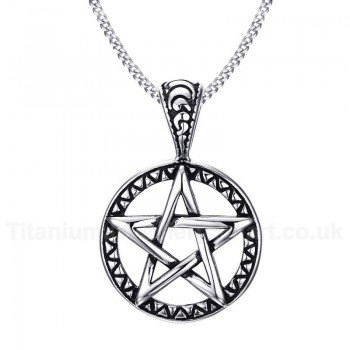 Men's Titanium Pendant 45.4 mm Pentagram PN-566