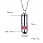 Men's Titanium Pendant 26 mm Medical ID Capsule Openable PN-685