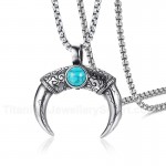 Men's Titanium Pendant Turquoise Horn PN-1000