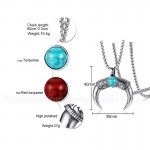 Men's Titanium Pendant Turquoise Horn PN-1000