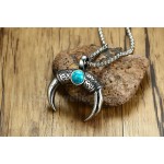 Men's Titanium Pendant Turquoise Horn PN-1000