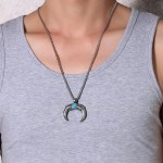 Men's Titanium Pendant Turquoise Horn PN-1000