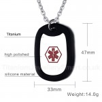 Unisex Titanium Pendant Medical ID Tag PN-242