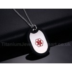 Unisex Titanium Pendant Medical ID Tag PN-242