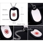 Unisex Titanium Pendant Medical ID Tag PN-242