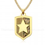 Men's Titanium Pendant Pentagram Camo Shield PN-824G