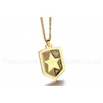 Men's Titanium Pendant Pentagram Camo Shield PN-824G