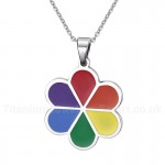 Women's Titanium Pendant Rainbow Petal Tag P PN-031