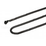 Unisex Titanium Necklace 3 mm Black NC-140B