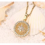 Women's Brass Pendant Round Sun Flower PNB-007