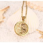 Women's Brass Pendant Round Sun Flower PNB-007