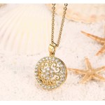 Women's Brass Pendant Round Sun Flower PNB-007