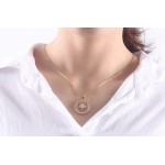 Women's Brass Pendant Round Sun Flower PNB-007