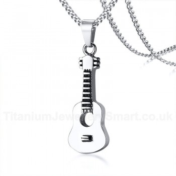 Unisex Titanium Pendant Openable Guitar PN-1128