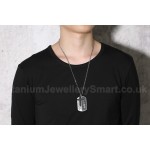 Men's Titanium Pendant Tag Cross Two Pieces PN1054