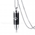 Men's Titanium Pendant Bullet Dog Paw PN-982