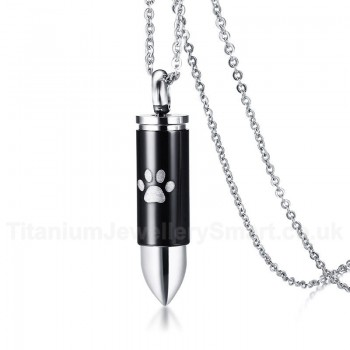 Men's Titanium Pendant Bullet Dog Paw PN-982