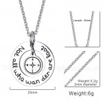 Unisex Titanium Pendant 25 mm Compass Tag PN-615