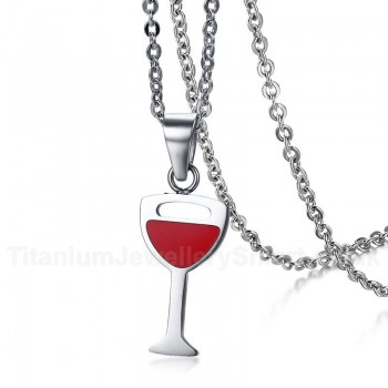 Women's Titanium Pendant Red Wine Glass PN-895