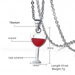 Women's Titanium Pendant Red Wine Glass PN-895