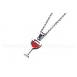 Women's Titanium Pendant Red Wine Glass PN-895