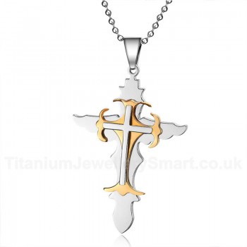 Unisex Titanium Necklace Cross PN-098