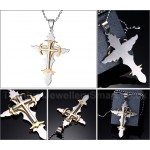 Unisex Titanium Necklace Cross PN-098