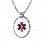 Men's Titanium Pendant 36 mm Medical ID Tag PN-674