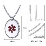 Men's Titanium Pendant 36 mm Medical ID Tag PN-674