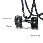 Men's Titanium Pendant Hollow Dumbbell Black PN-807