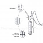 Unisex Titanium Pendant Openable Cylinder PN-1100