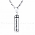 Unisex Titanium Pendant Openable Cylinder PN-1100