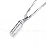 Unisex Titanium Pendant Openable Cylinder PN-1100