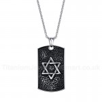 Unisex Titanium Pendant Hexagram Tag Rock PN-483