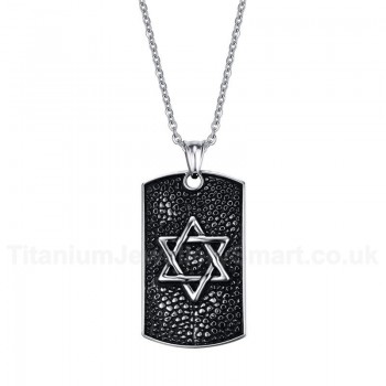 Unisex Titanium Pendant Hexagram Tag Rock PN-483