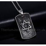 Unisex Titanium Pendant Hexagram Tag Rock PN-483