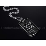 Unisex Titanium Pendant Hexagram Tag Rock PN-483