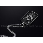 Unisex Titanium Pendant Hexagram Tag Rock PN-483