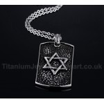 Unisex Titanium Pendant Hexagram Tag Rock PN-483