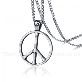 Men's Titanium Pendant 40 mm Peace Symbols PN-890