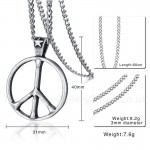 Men's Titanium Pendant 40 mm Peace Symbols PN-890