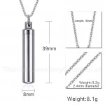 Unisex Titanium Pendant Perfume Bottle Cylinder PN-587