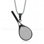 Unisex Titanium Pendant Tennis Racket Multi Colours PN-218