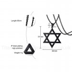 Unisex Titanium Pendant Hollow Hexagram Black PN-833B