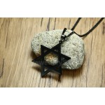 Unisex Titanium Pendant Hollow Hexagram Black PN-833B