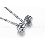 Men's Titanium Pendant Dumbbell Hollow Sport PN-811