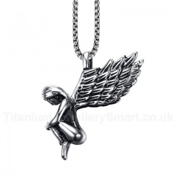 Unisex Titanium Pendant Angel Wings 36 mm PN-582