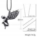 Unisex Titanium Pendant Angel Wings 36 mm PN-582